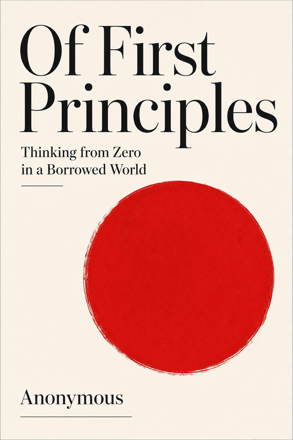 Cover of Of First Principles, published anonymously
